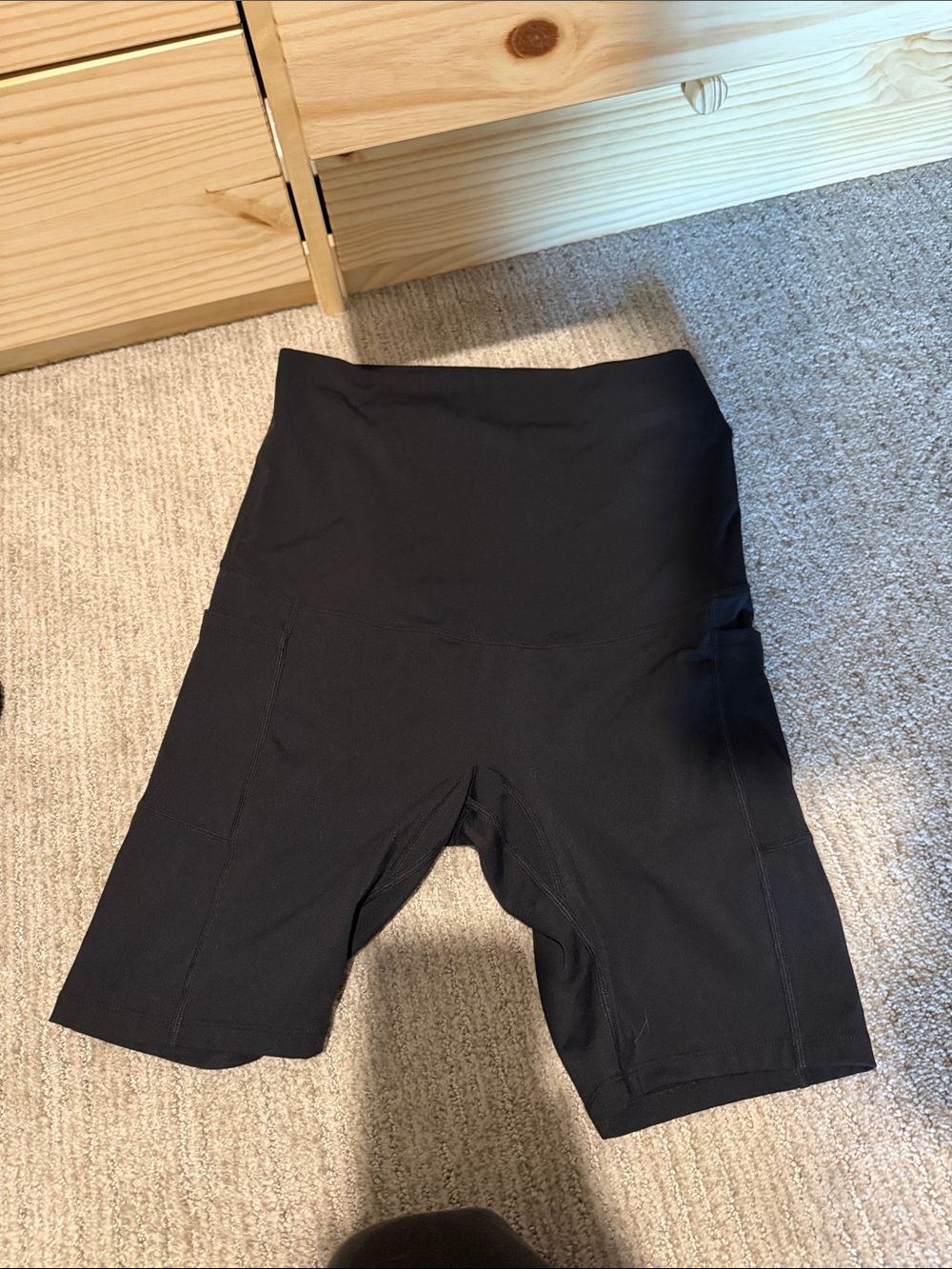 Black High-Waist Maternity Seamless Bike Shorts - Women